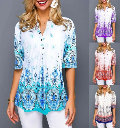 Boho Print Isabella Sol Comfortable Everyday Shirt