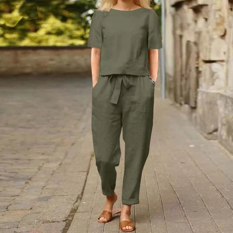 Conjunto de lino vintage de Isabella Sol - Conjunto Capri de verano