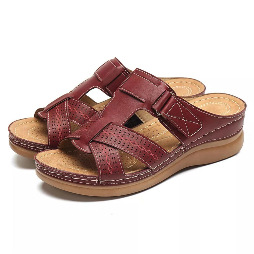 Sandalias de cuña vintage Isabella Sol para mujer.