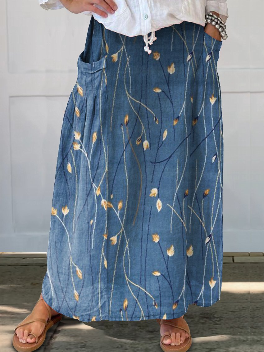 Falda retro floral con bolsillos de Isabella Sol para uso diario.