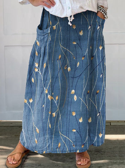 Falda retro floral con bolsillos de Isabella Sol para uso diario.