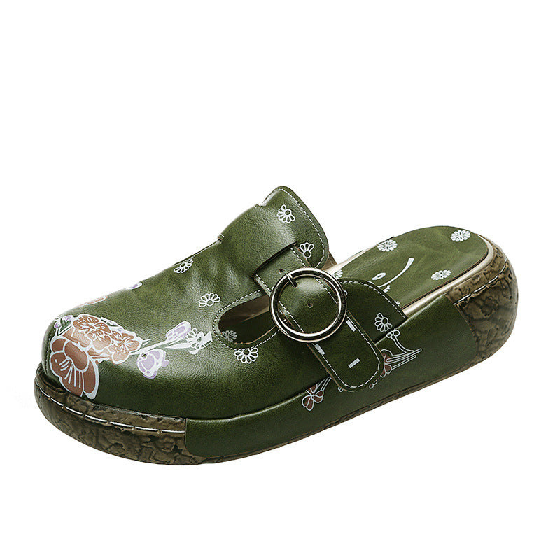 Zuecos de plataforma con estampado floral bohemio de Isabella Sol