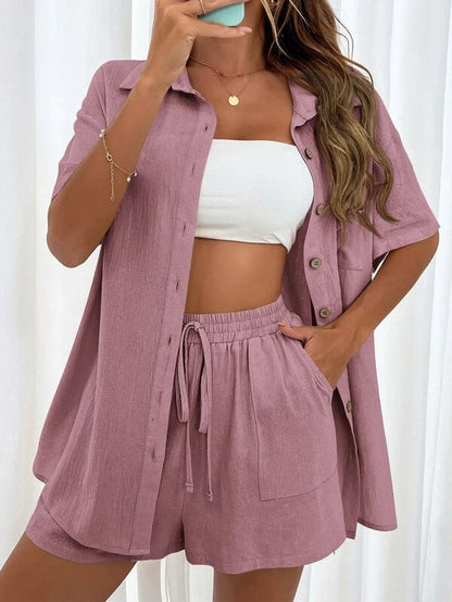 Conjunto elegante de camisa y shorts de Isabella Sol