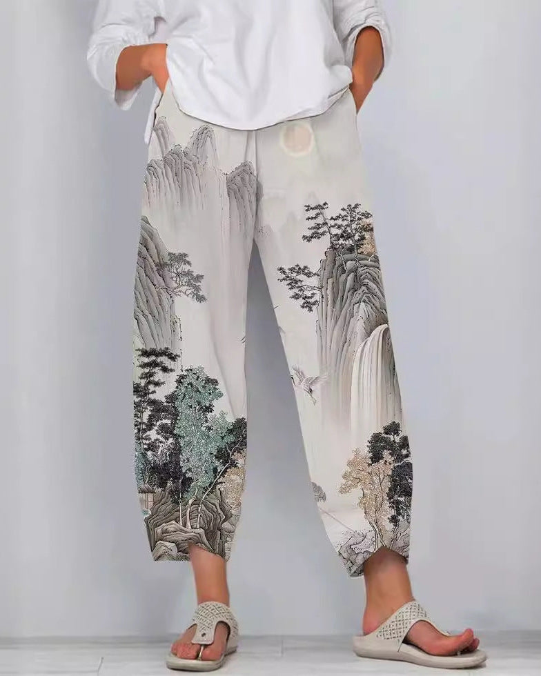 Pantalones con estampado 3D de Isabella Sol de Artful Linen