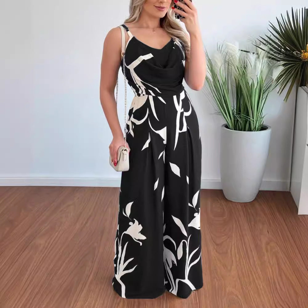 Elegante mono de pierna ancha de Isabella Sol.