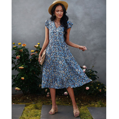 Elegante vestido midi floral de Isabella Sol