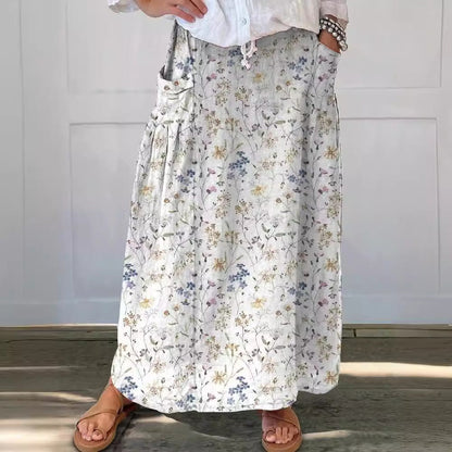 Falda retro floral con bolsillos de Isabella Sol para uso diario.