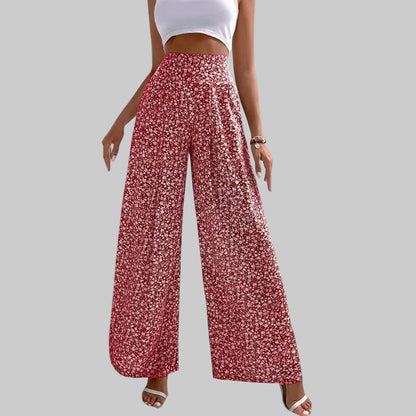 Pantalones casuales Isabella Sol de pierna ancha con estampado floral