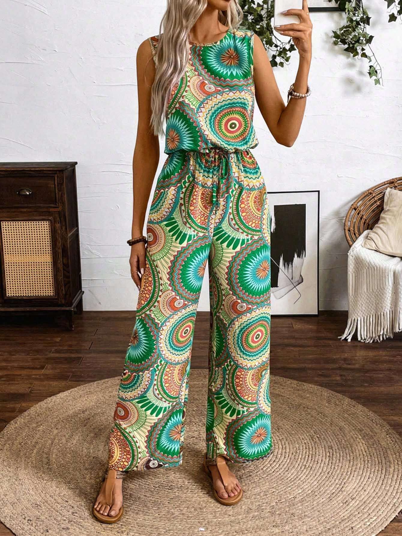 Mono sin mangas estampado estilo bohemio de Isabella Sol
