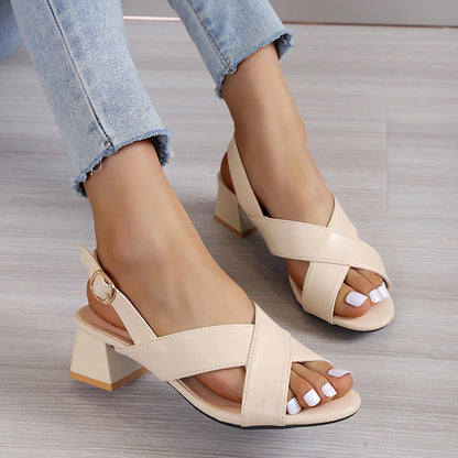 Chic Block Heel Sandals Isabella Sol Ankle Strap