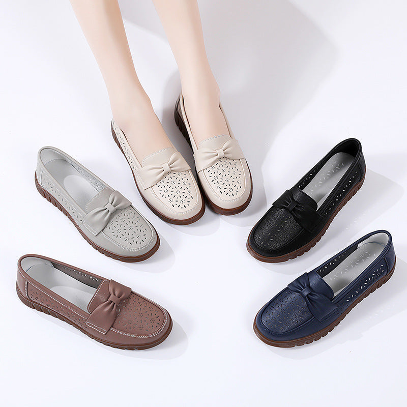 Elegante y confortable. Mocasines planos de piel Isabella Sol.