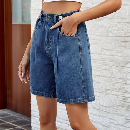 Pantalones cortos vaqueros con cintura ajustable de Isabella Sol para mujer