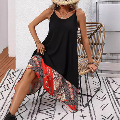 Elegante vestido bandolera estampado de Isabella Sol