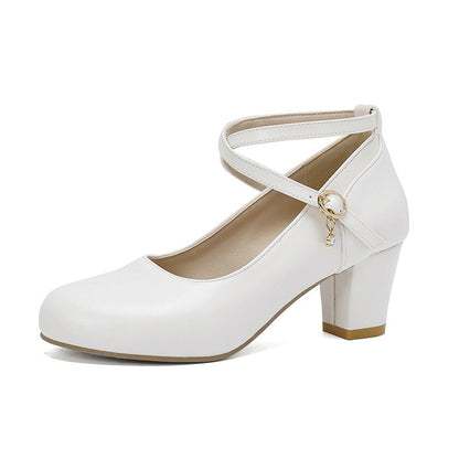 Elegantes zapatos Mary Jane de tacón grueso de Isabella Sol.