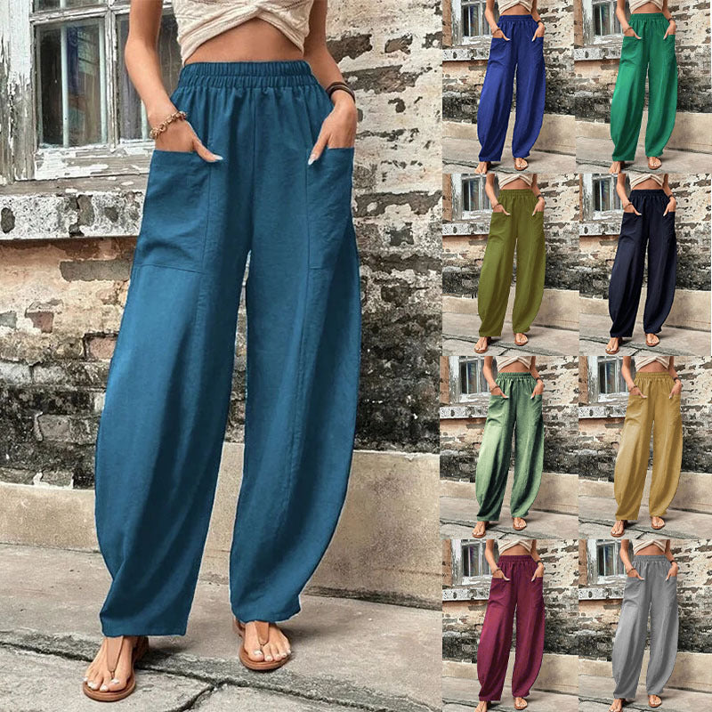Relaxed Fit Isabella Sol Harem Pants with Pockets