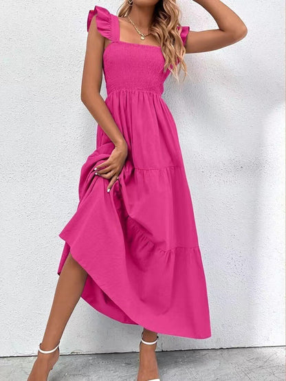 Elegante vestido largo con volantes de Isabella Sol