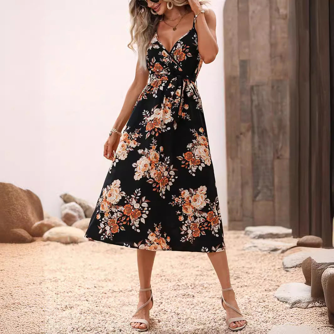 Vestido midi de verano con estampado floral de Isabella Sol