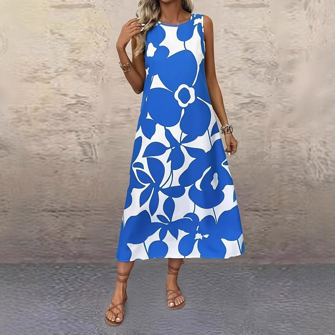 Vestido de verano sin mangas con estampado floral llamativo de Isabella Sol