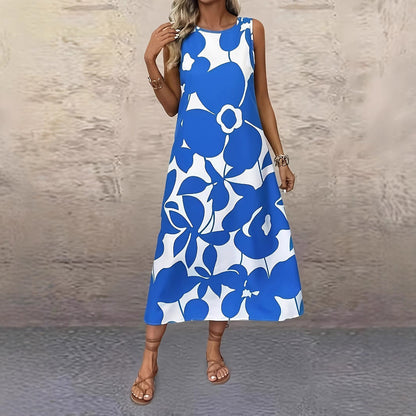 Vestido de verano sin mangas con estampado floral llamativo de Isabella Sol