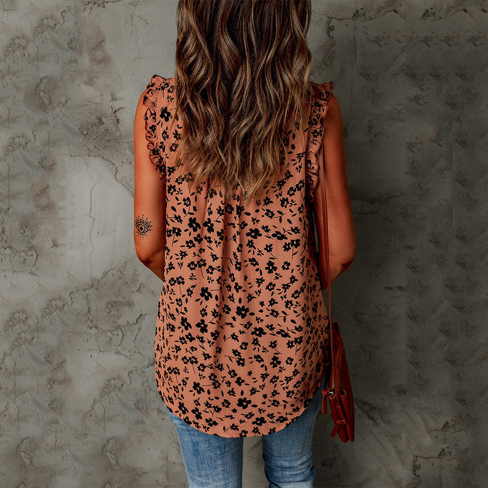 Blusa sin mangas con estampado de leopardo de Isabella Sol