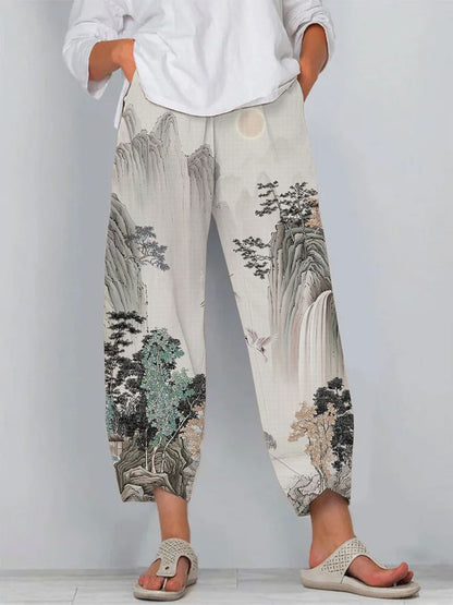 Pantalones con estampado 3D de Isabella Sol de Artful Linen