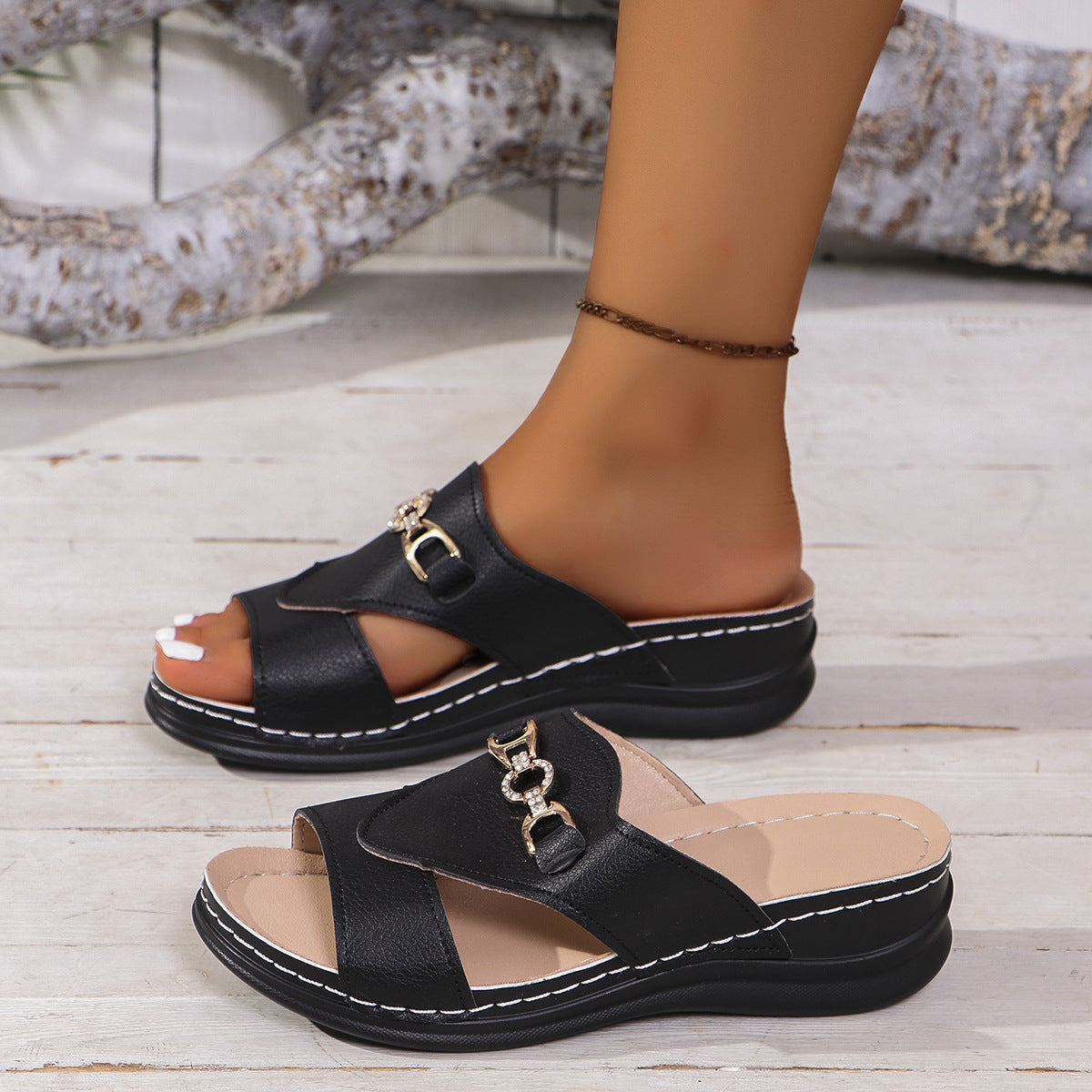 Sandalias de cuña elegantes Isabella Sol Tallas grandes Comodidad