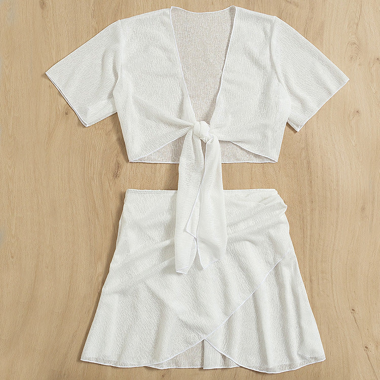 Conjunto de bikini blanco elegante de Isabella Sol