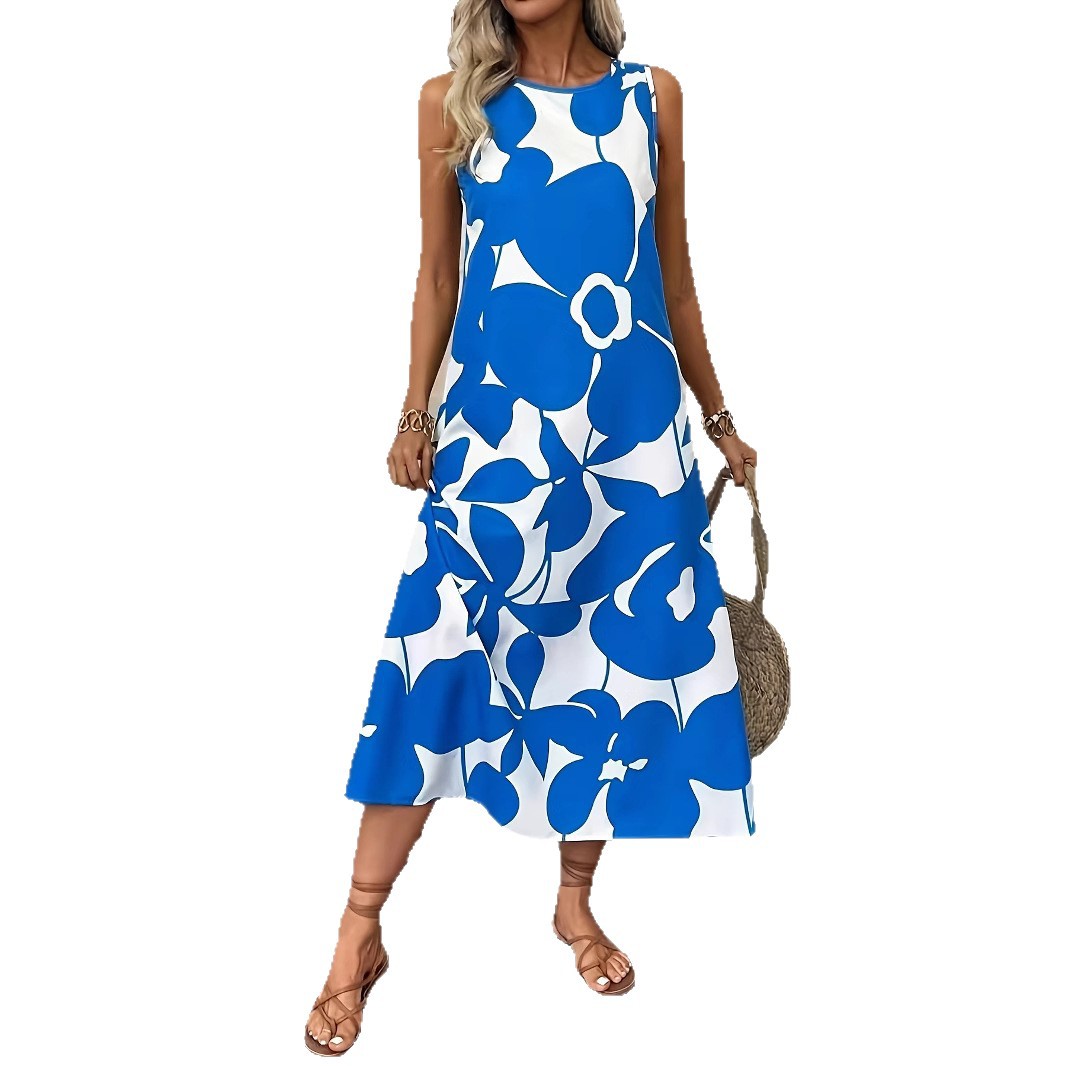 Vestido de verano sin mangas con estampado floral llamativo de Isabella Sol