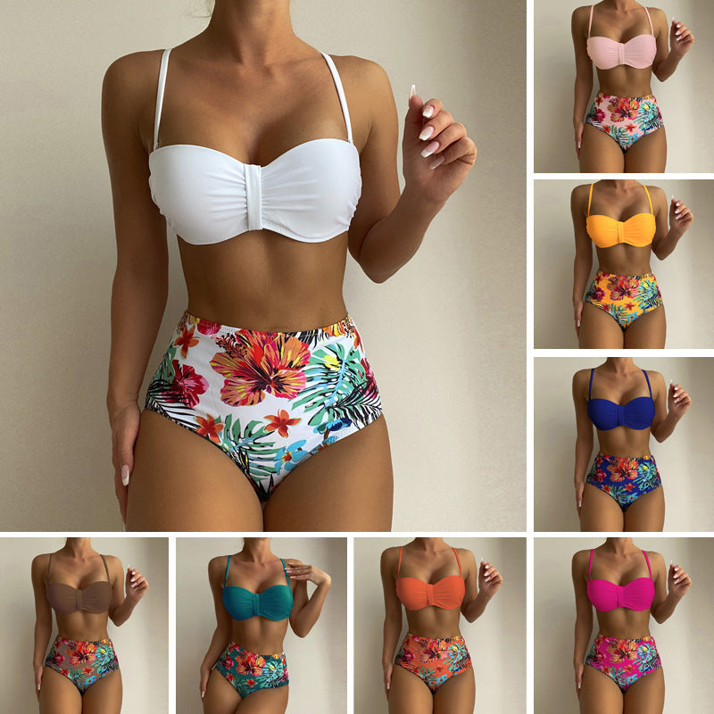 Floral Print High Waist Bikini by Isabella Sol