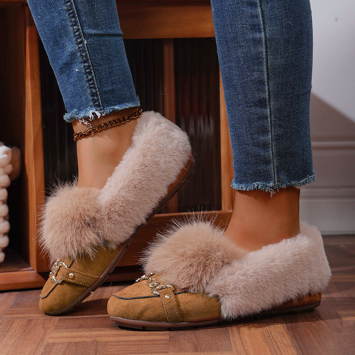 Mocasines de felpa aterciopelada de Isabella Sol