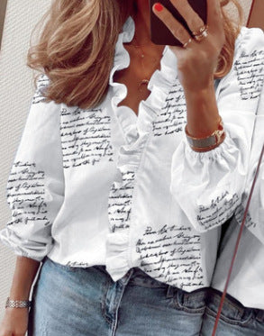 Blusa de manga larga con volantes de Isabella Sol