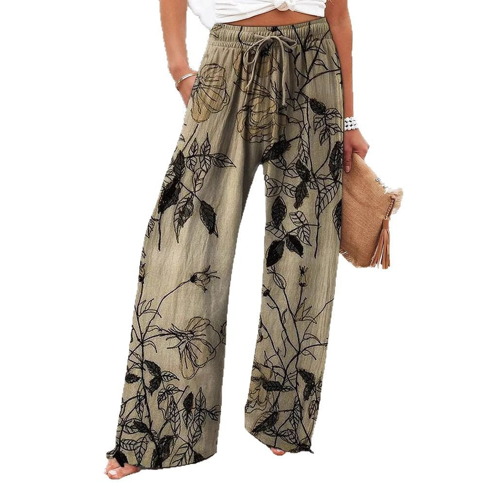 Pantalones de yoga de talle alto con estampado floral de Isabella Sol.
