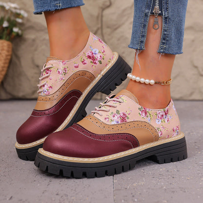 Zapatos casuales de talla grande con estampado floral elegante de Isabella Sol