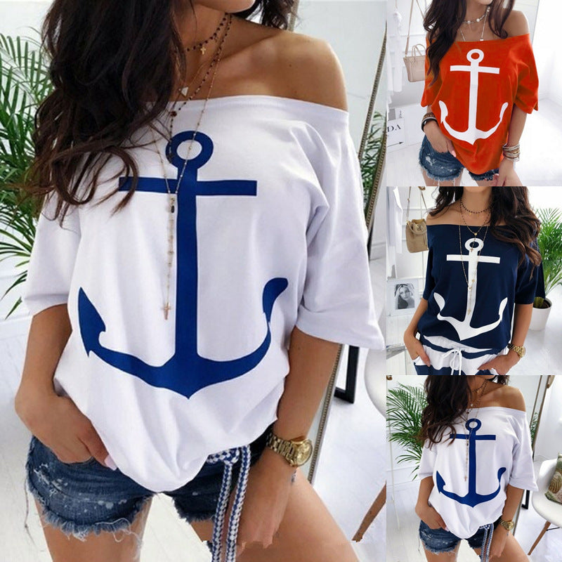 Nautical Anchor Off-Shoulder Top by Isabella Sol