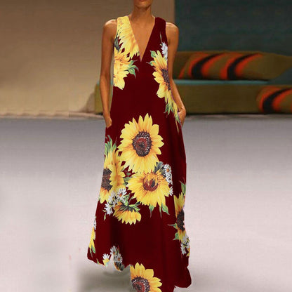 Boho Floral Isabella Sol Sleeveless Maxi Dress