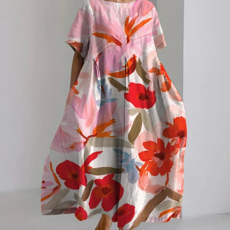 Artful Floral Isabella Sol Summer Midi Dress