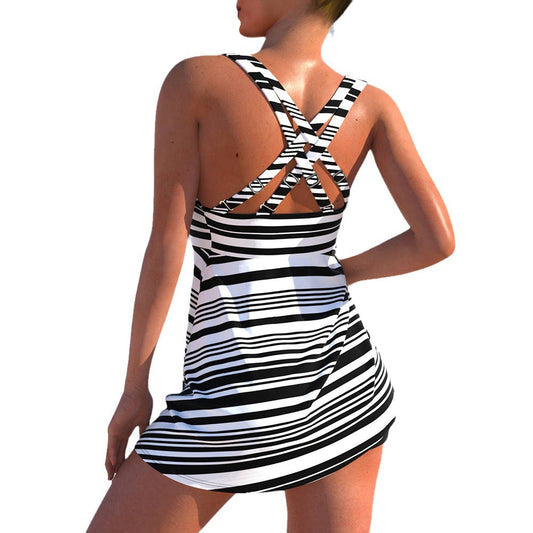 Conjunto de bikini de talle alto a rayas de Isabella Sol