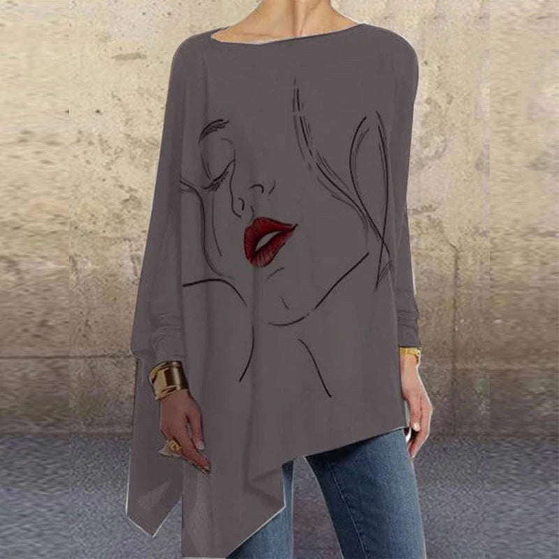 Camiseta de mujer Isabella Sol de corte holgado y estilo artístico
