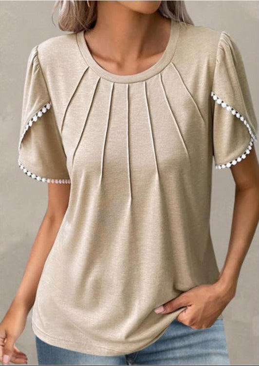 Camiseta de verano elegante de Isabella Sol con mangas tipo tulipán