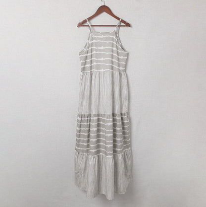 Vestido largo de tirantes a rayas de Isabella Sol