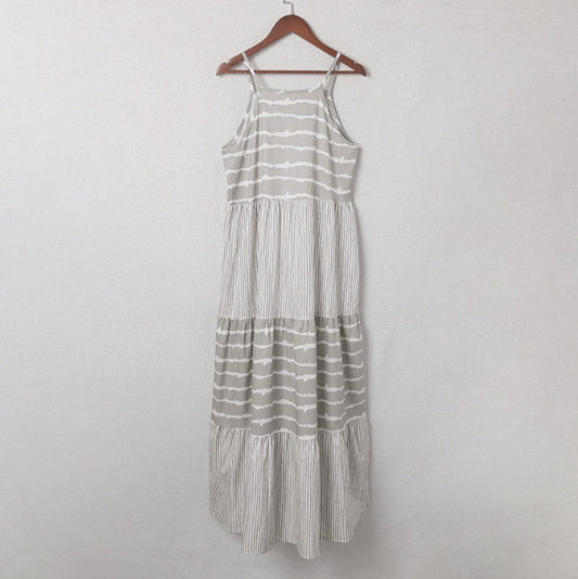 Vestido largo de tirantes a rayas de Isabella Sol