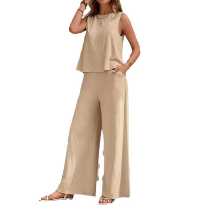 Elegante conjunto holgado de algodón de Isabella Sol.