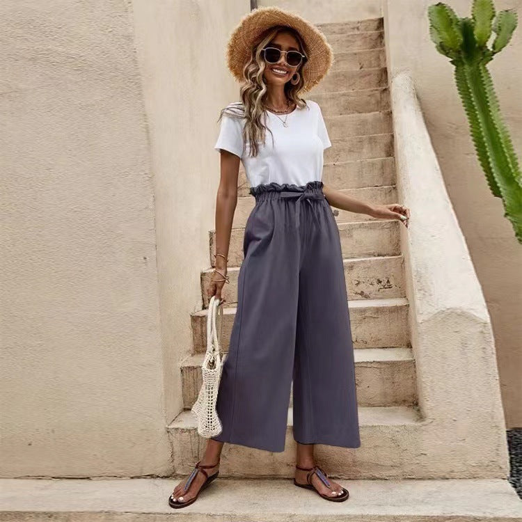 Pantalones anchos de lino de Isabella Sol inspirados en Pinterest