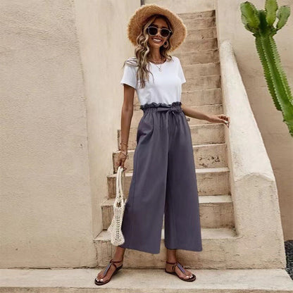 Pantalones anchos de lino de Isabella Sol inspirados en Pinterest