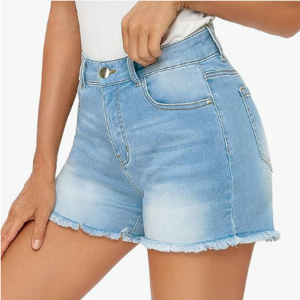 Pantalones cortos vaqueros ajustados de talle alto de Isabella Sol