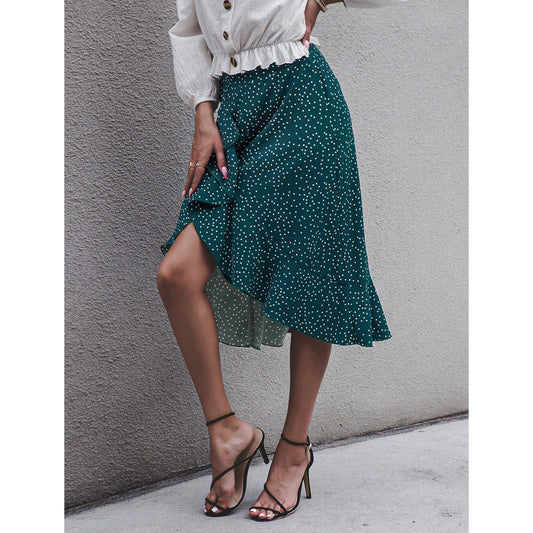 Elegante falda de lunares con volantes de Isabella Sol.