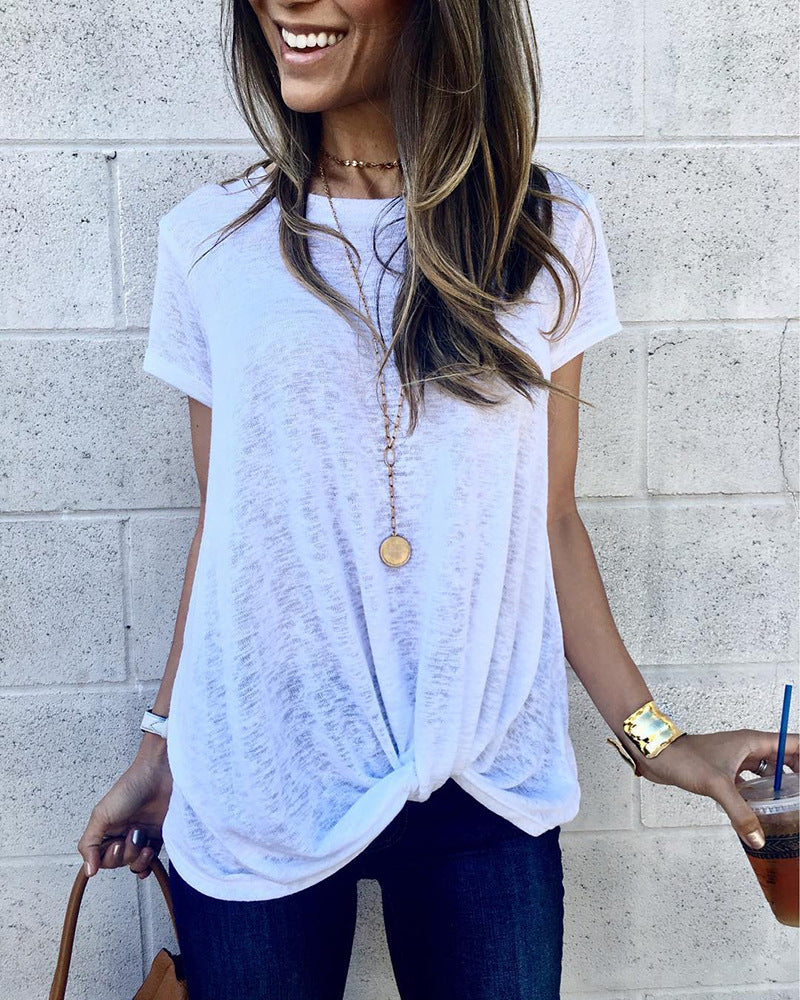 Blusa de verano elegante con diseño cruzado de Isabella Sol