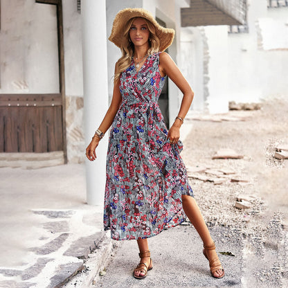 Elegante vestido midi floral de Isabella Sol para vacaciones