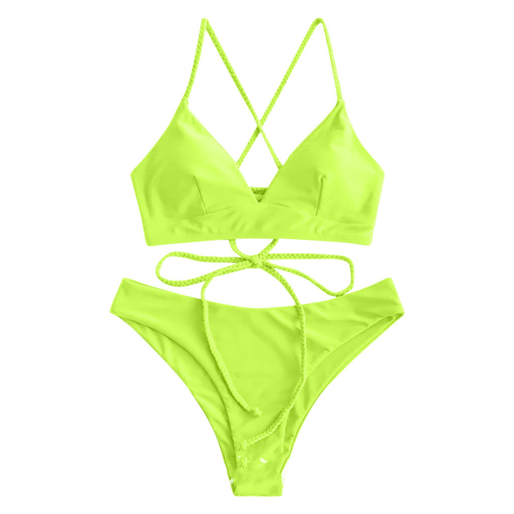 Bikini liso con tirantes de Isabella Sol