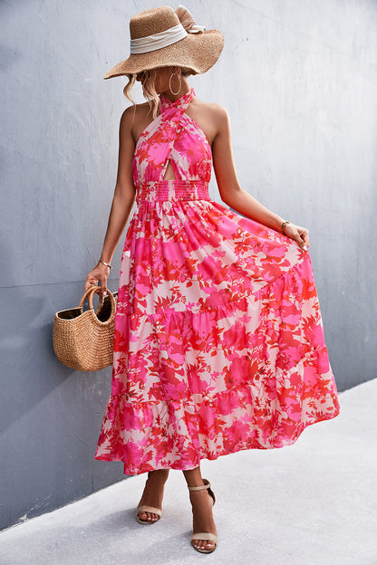 Elegante vestido halter sin espalda de Isabella Sol